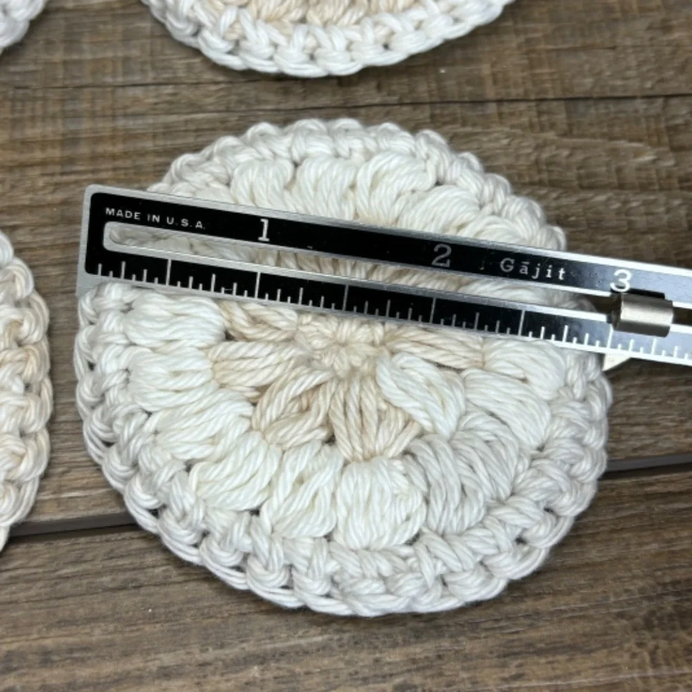 Handcrafted Crochet Face Cleaning‎ Round Scrubbies Set Cotton Yarn